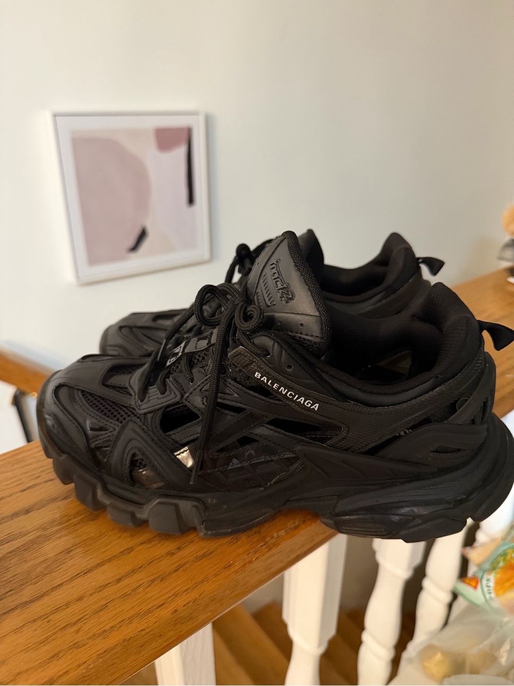 Balenciaga Black Layered Runner Sneakers